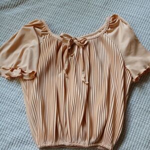 JCPenney Peach Pleated Blouse
